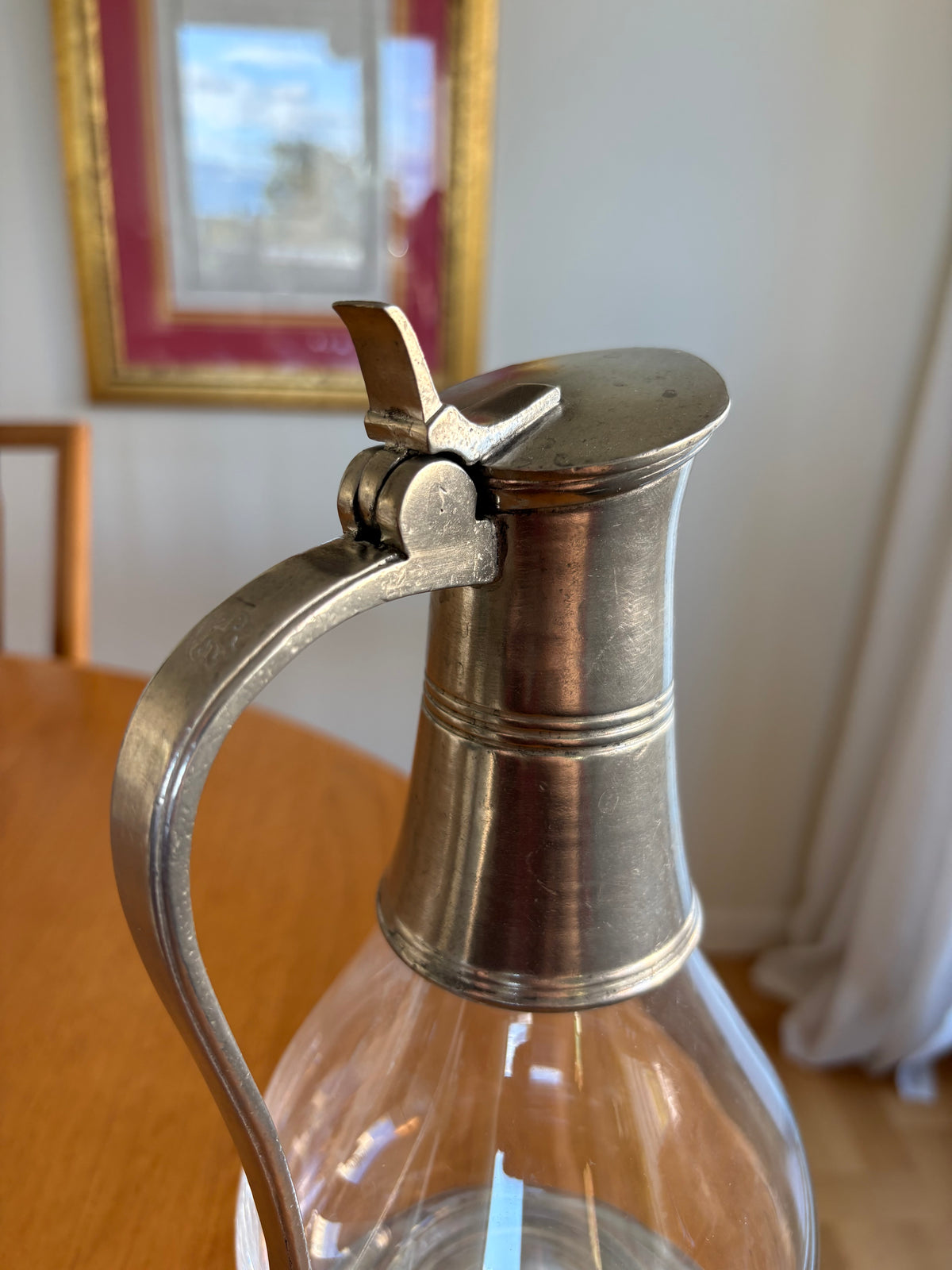 Italiensk vinkaraff i tenn och glas, Peltro Marinoni