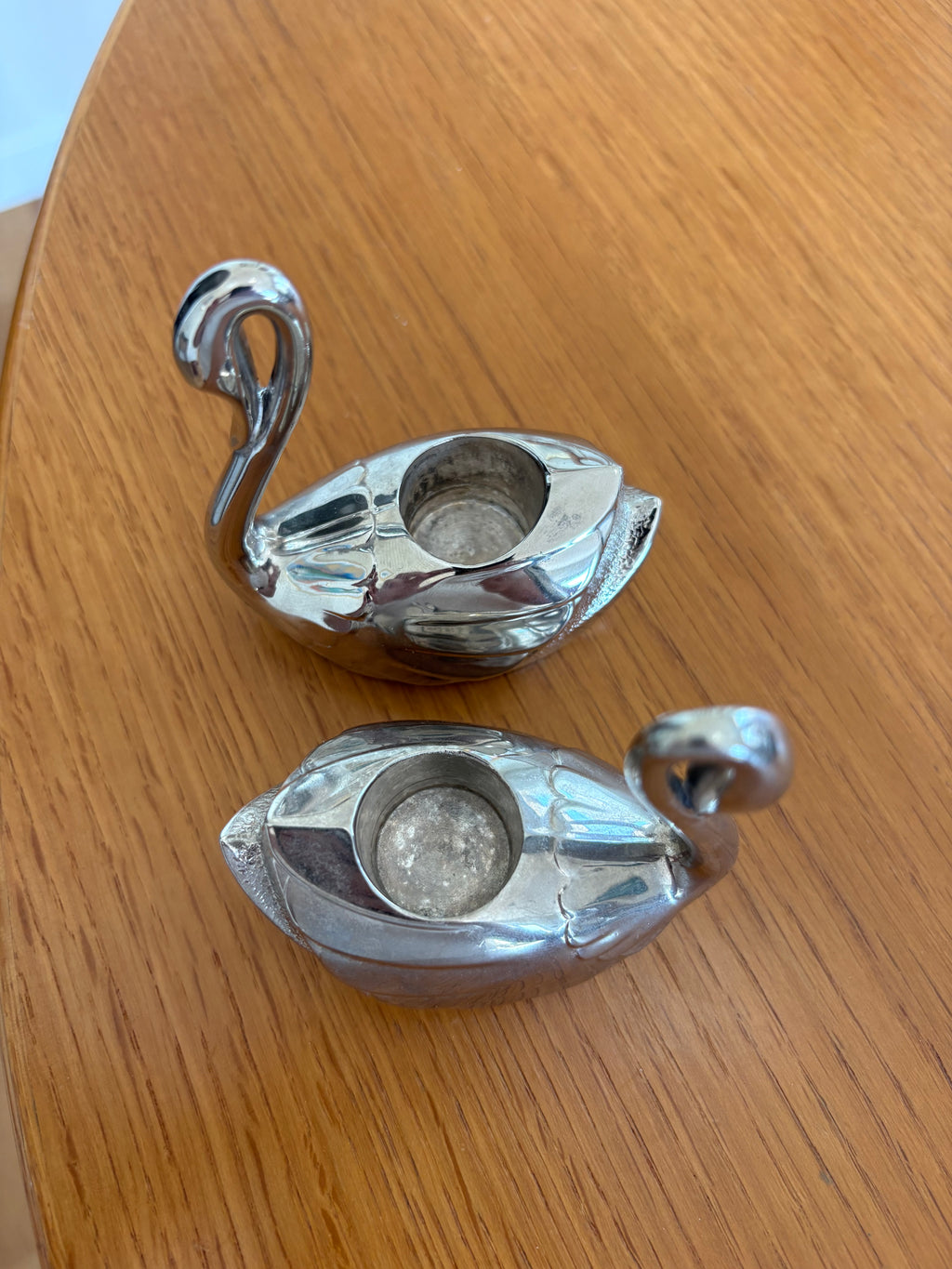 Ljusstakar Svanar silverpläterade