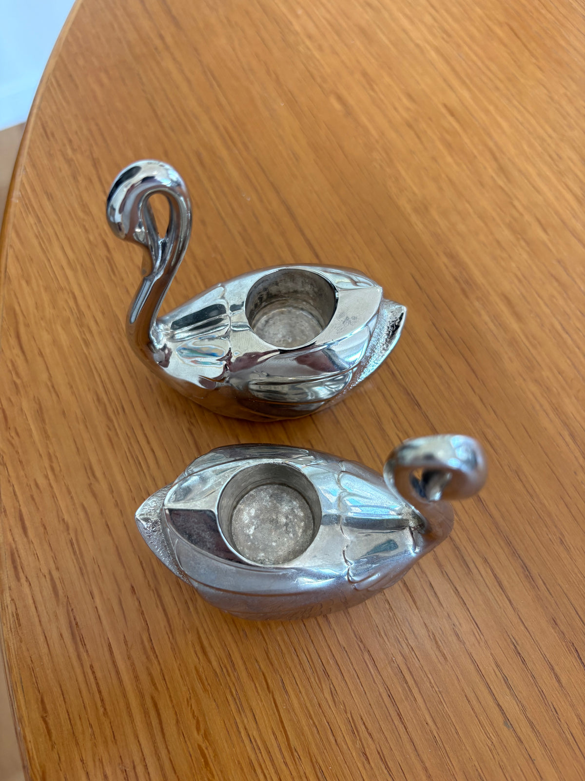 Ljusstakar Svanar silverpläterade